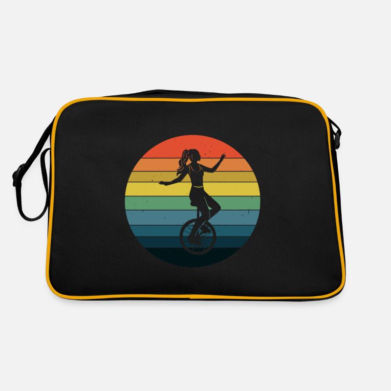Einrad Einradfahrerin Einradfahrer Einradfahren Retro Tasche