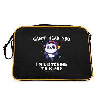 Je ne t'entends pas J'écoute K-Pop Kawaii Panda - Sac Retro - noir/or - Dos