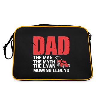 Rasenmäher Rasen (Wiese) - Retro Tasche - Schwarz/Gold - Hinten