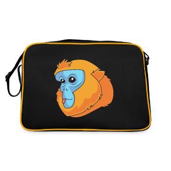 Singe à nez retroussé Singe Chimpanzé - Sac Retro - noir/or - Dos