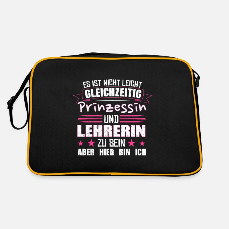 lehrerin - Retro Tasche - Schwarz/Gold