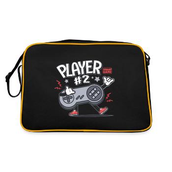 Gamer Player 2 console jeux video Famille - Sac Retro - noir/or - Dos