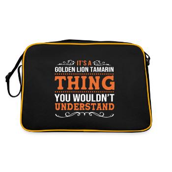 Tamarin Monkey - Retro Bag - black/gold - Back