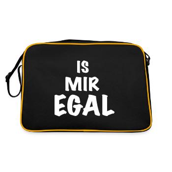 Lustie Sprüche Spruch - Retro Tasche - Schwarz/Gold - Hinten