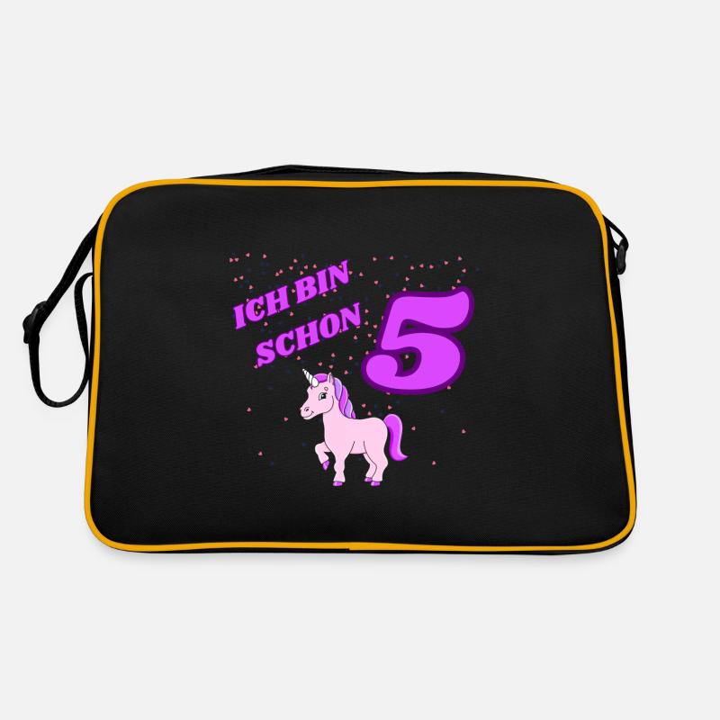 ICH BIN SCHON 5 Geburtstag Einhorn Retro Tasche