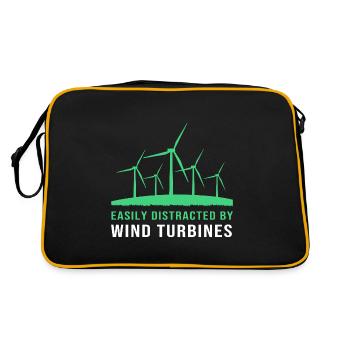 Wind Power Wind Turbine Wind Energy - Retro Bag - black/gold - Back