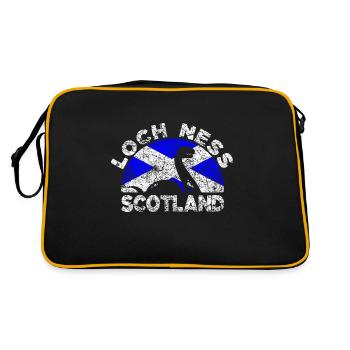 Monstre du Loch Ness en détresse Drapeau de l’Écosse - Sac Retro - noir/or - Dos