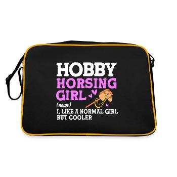 Hobby Horse Hobby Horsing Hobbyhorsing - Retro Tasche - Schwarz/Gold - Hinten