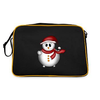 Schneemann - Retro Tasche - Schwarz/Gold - Hinten