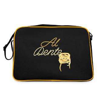 Al Dente Funny Noodle Pasta Spaghetti Foodlie - Retro Bag - black/gold - Back