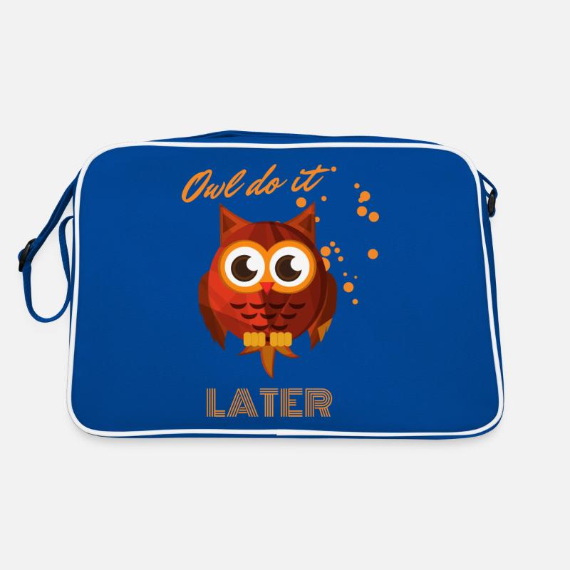 Le hibou le fera plus tard ! Mignonne petite chouette Sac Retro