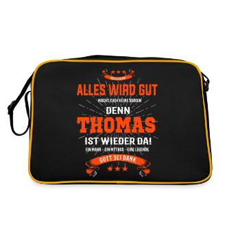 Thomas T-Shirt - Alles wird gut! - Retro Tasche - Schwarz/Gold - Hinten