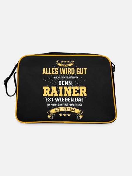 Rainer, everything will be fine T-Shirt - Retro Bag - black/gold - Back