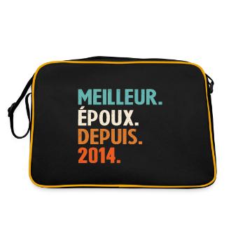 Meilleur Époux Depuis 2014 | 10 anniversaire - Sac Retro - noir/or - Dos