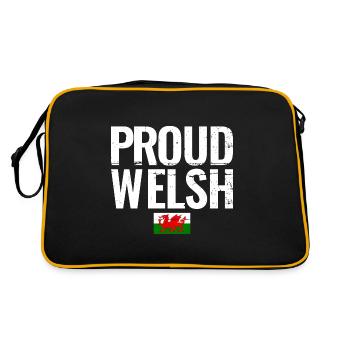 Proud Welsh Wales Welsh Flag Welsh - Retro Bag - black/gold - Back