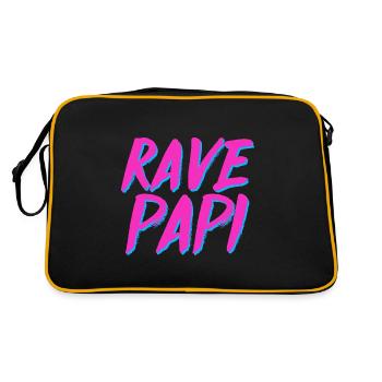 Rave Dad Techno House Electro Festival Hardstyle - Retro Tasche - Schwarz/Gold - Hinten