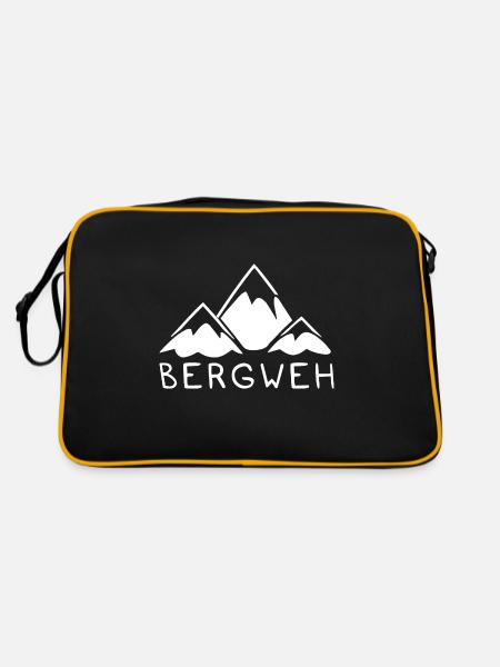 Reise Abenteuer Wandern Campi - Retro Tasche - Schwarz/Gold - Hinten
