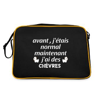 citation-les chèvres, maintenant j'ai des chèvres - Sac Retro - noir/or - Dos