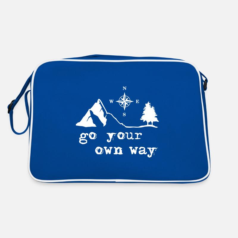 Mountain adventure, mountains, forest and compass Retro Bag