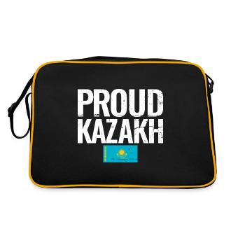 Fier Kazakh Kazakh Kazakhstan Kazakh Drapeau Kazakh Kazakh - Sac Retro - noir/or - Dos