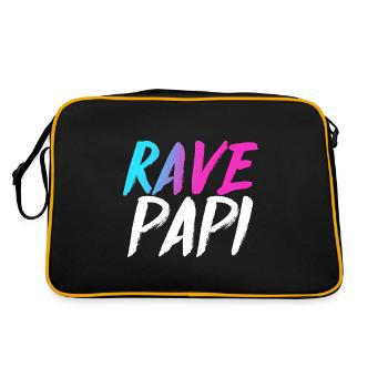 Techno House Electro Festival Hardstyle Rave Dad - Retro Tasche - Schwarz/Gold - Hinten