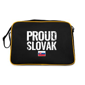 Fier Slovaque Slovaquie Drapeau slovaque Slovaque - Sac Retro - noir/or - Dos