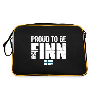 Proud To Be Finn Finnland Finnische Flagge Finne - Retro Tasche - Schwarz/Gold - Hinten