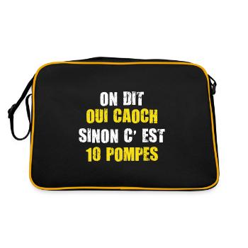 Trainer, wir sagen ja, Trainer, sonst sind es 10 Liegestütze - Retro Tasche - Schwarz/Gold - Hinten