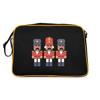 Nussknacker Weihnachten - Retro Tasche - Schwarz/Gold - Hinten