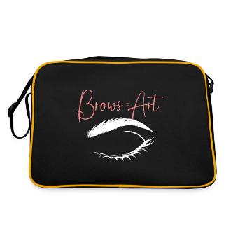 Microblading Make-up Kosmetik Kosmetikerin - Retro Tasche - Schwarz/Gold - Hinten