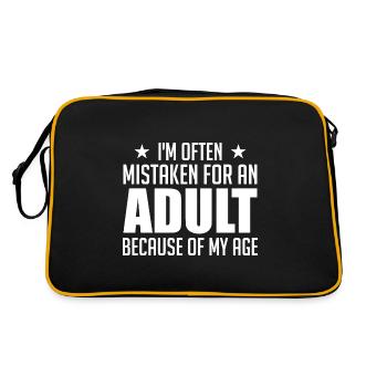 Ich werde oft mit einem jungen Erwachsenen verwechselt - Retro Tasche - Schwarz/Gold - Hinten