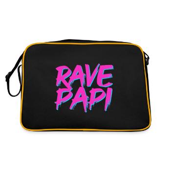 Rave Dad Techno House Electro Festival Hardstyle - Retro Tasche - Schwarz/Gold - Hinten