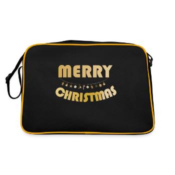MERRY CHRISTMAS golden string of lights - Retro Bag - black/gold - Back