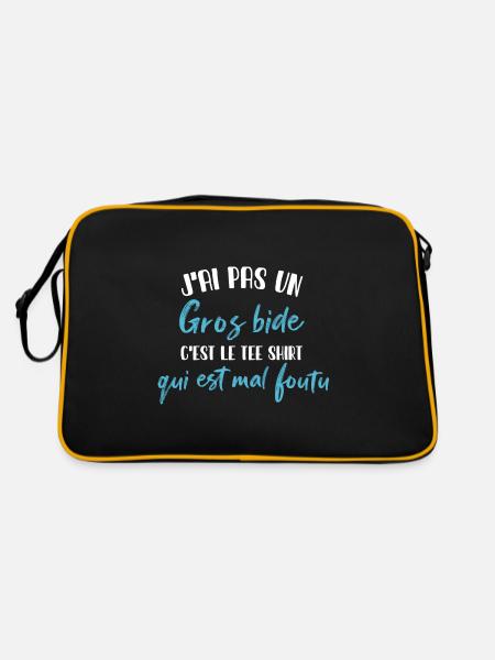 Ich habe keinen dicken Bauch, es ist das Geschenk-T-Shirt - Retro Tasche - Schwarz/Gold - Hinten