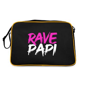 Techno House Electro Festival Hardstyle Rave Dad - Retro Tasche - Schwarz/Gold - Hinten