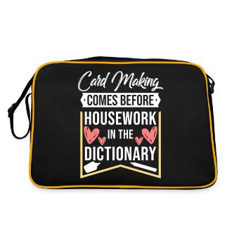 Card Making Comes Before Housework - Retro Bag - black/gold - Back