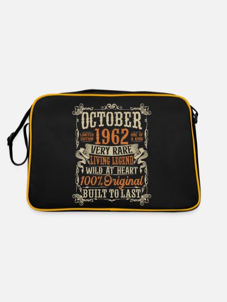 Octobre millésime 1962 né anniversaire cadeau - Sac Retro - noir/or - Dos