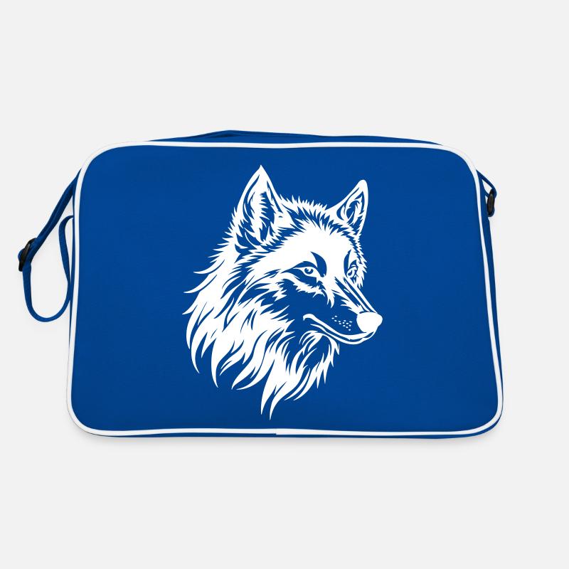 Wolf Kopf Tier Symbol Retro Tasche