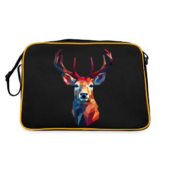 Tête de cerf dans un style polygonal bas - Sac Retro - noir/or - Dos