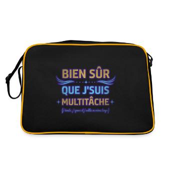 Bien sûr que je suis multitâche humour ménage - Sac Retro - noir/or - Dos