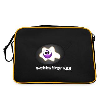 Wobbeling Egg - Retro Tasche - Schwarz/Gold - Hinten