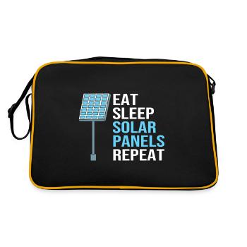 Erneuerbare Energien Solarzellen Photovoltaik - Retro Tasche - Schwarz/Gold - Hinten