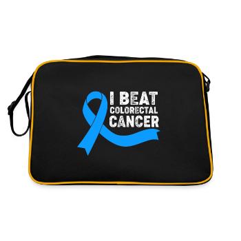 Darm Krebs Dickdarm - Retro Tasche - Schwarz/Gold - Hinten