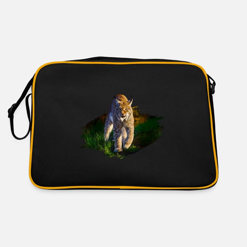 Luchs - Retro Tasche - Schwarz/Gold