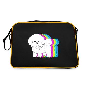 Bichon frisé - Sac Retro - noir/or - Dos