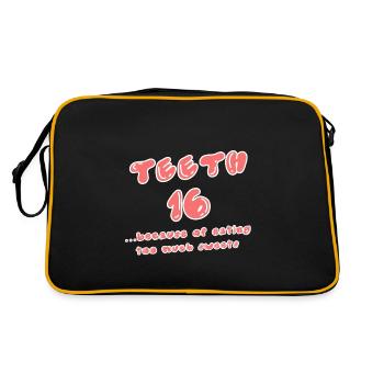 Sweets Humorous Statement Sweet Tooth - Retro Bag - black/gold - Back