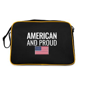Américain et fier USA Flag Américain - Sac Retro - noir/or - Dos