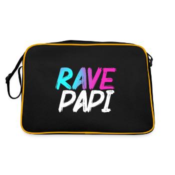 Rave Dad Techno House Electro Festival Hardstyle - Retro Tasche - Schwarz/Gold - Hinten