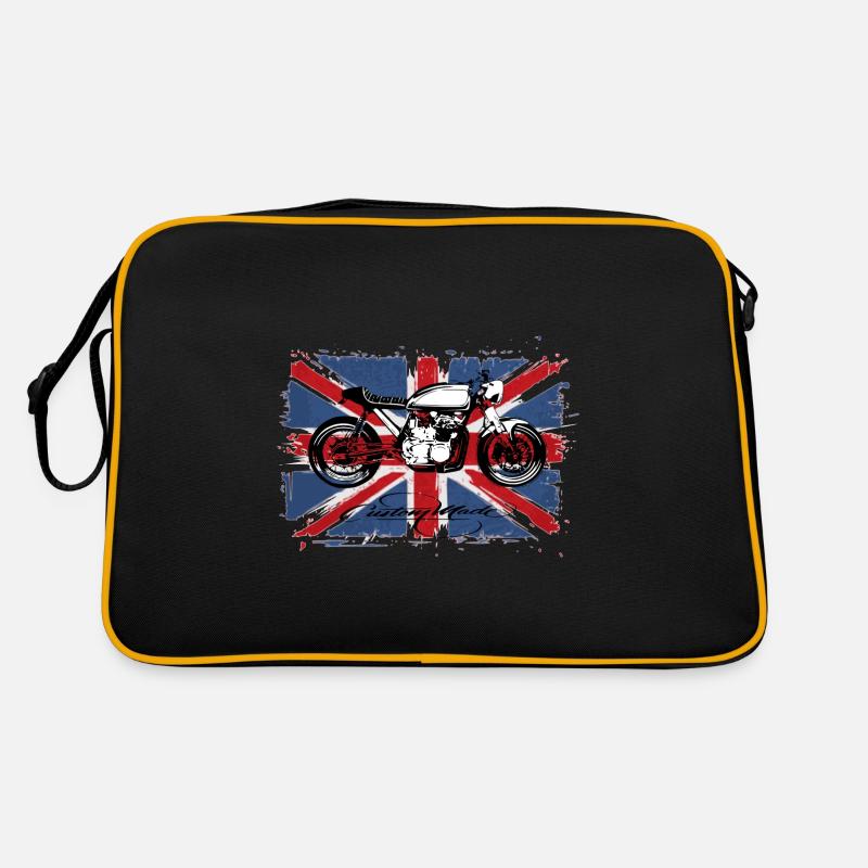 Moto Cafe Racer Union Jack - Sac Retro - noir/or