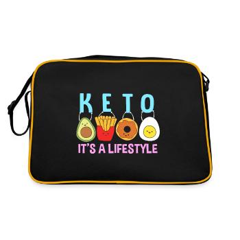 Keto Diät - Retro Tasche - Schwarz/Gold - Hinten